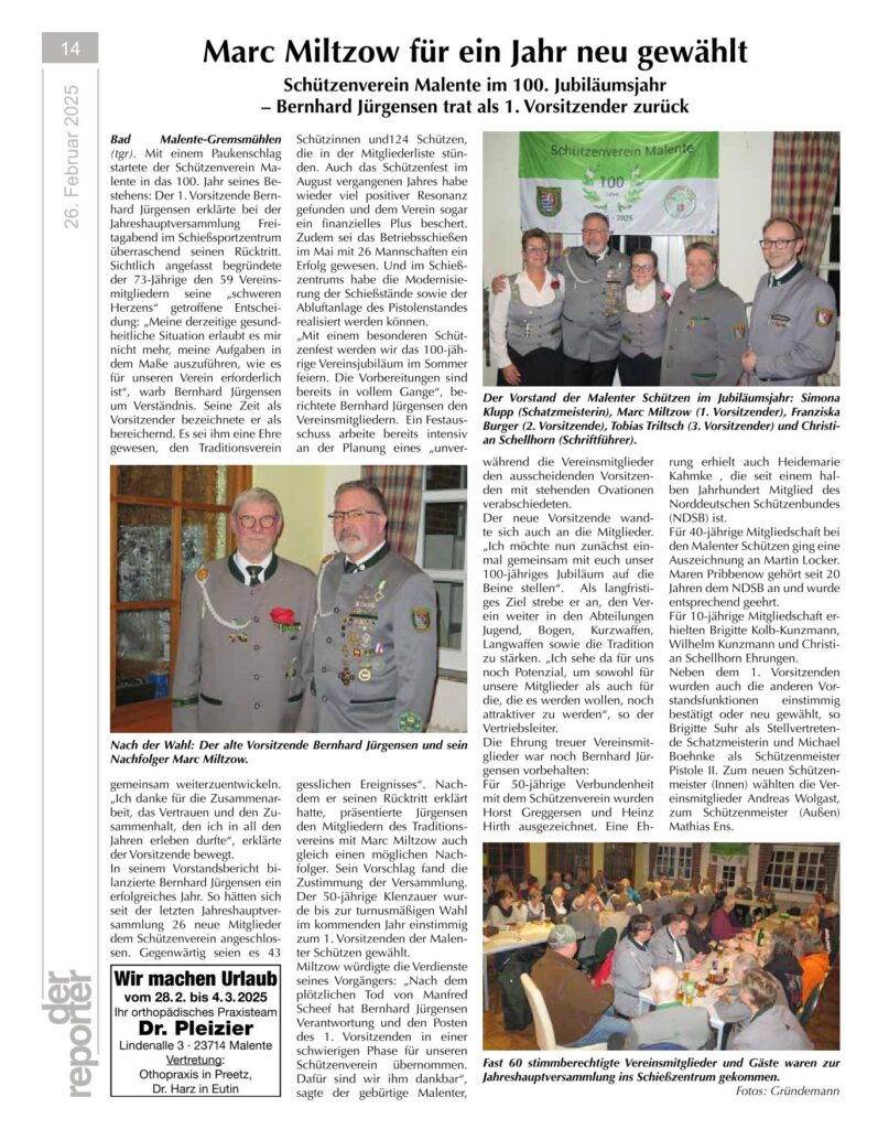 Schützenverein Malente von 1925 e.V. – Bild 5