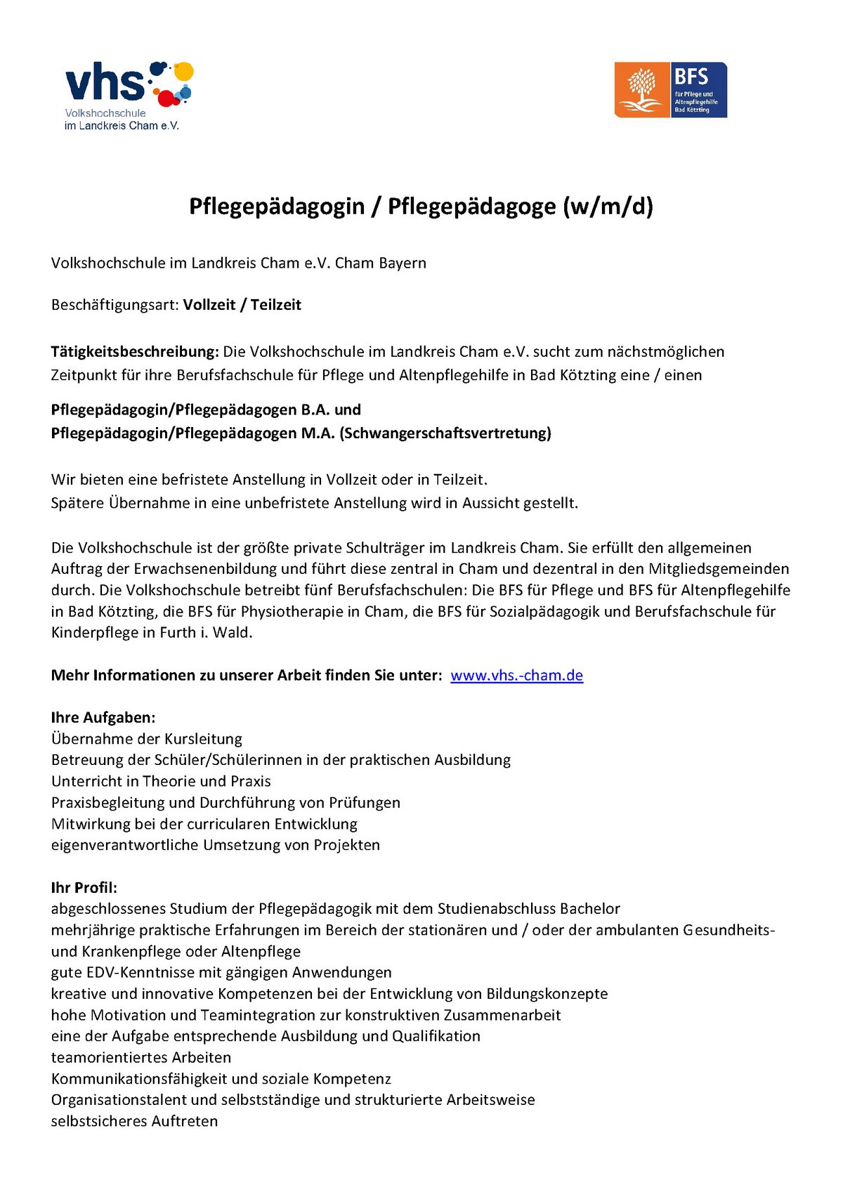 Volkshochschule im Landkreis Cham e.V. – Bild 3